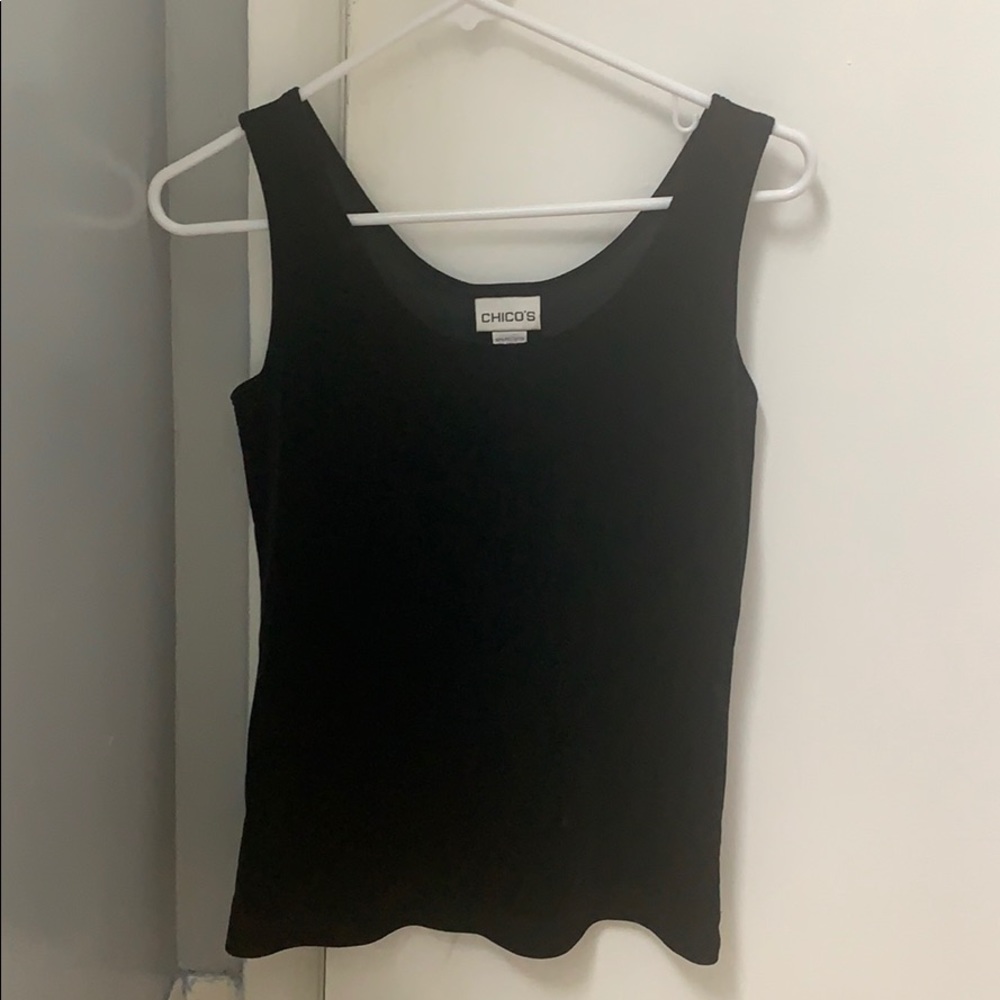 Chico’s black velvet tank top blouse